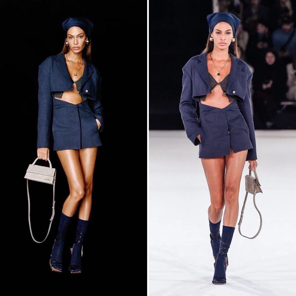 Nwt Jacquemus Arles Mini Cutout Blazer Dress Linen Dark Blue Size 34 (2 Us)